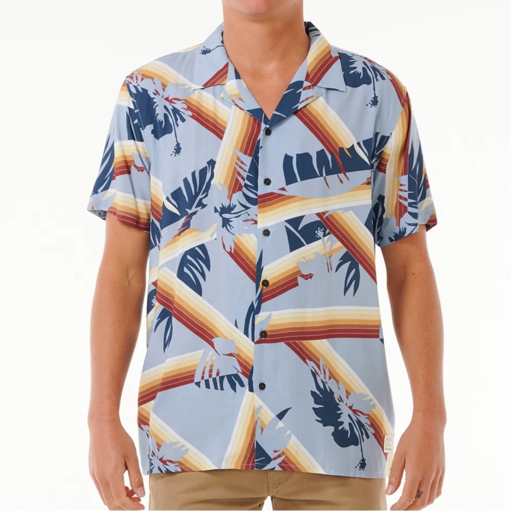 💗NWT Rip Curl Surf Revival Hoffman Short Sleeve Button up Shirt - Size Large